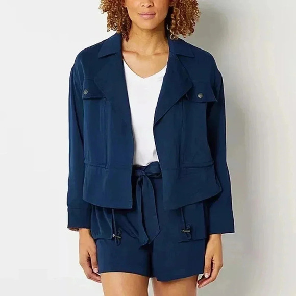 FRYE & Co. lightweight jacket Navy Blue Sz 3X - Picture 1 of 10